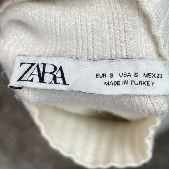 Zara Soft High Neck Sweater in Ivory Size Small - Picture 10 of 11